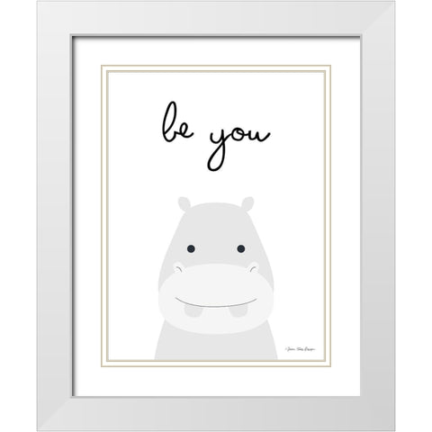 Be You White Modern Wood Framed Art Print with Double Matting by Seven Trees Design