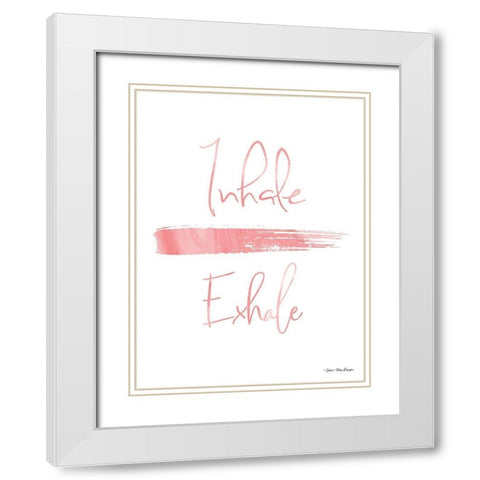 Inhale, Exhale White Modern Wood Framed Art Print with Double Matting by Seven Trees Design