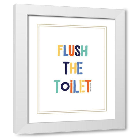 Flush the Toilet White Modern Wood Framed Art Print with Double Matting by Seven Trees Design