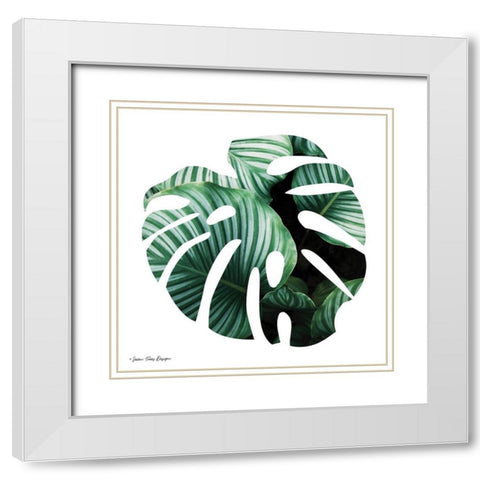 Leaves Leaf White Modern Wood Framed Art Print with Double Matting by Seven Trees Design