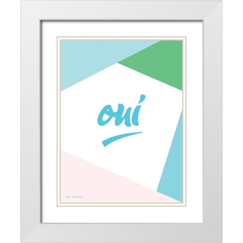 Oui I White Modern Wood Framed Art Print with Double Matting by Seven Trees Design