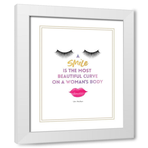 A Smile White Modern Wood Framed Art Print with Double Matting by Seven Trees Design