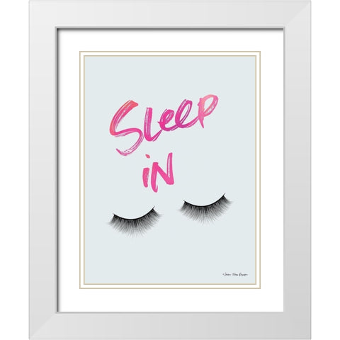Sleep In White Modern Wood Framed Art Print with Double Matting by Seven Trees Design