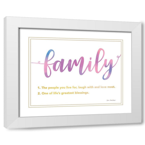 Family White Modern Wood Framed Art Print with Double Matting by Seven Trees Design