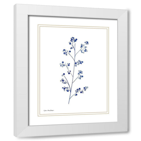 Blue Plant I White Modern Wood Framed Art Print with Double Matting by Seven Trees Design