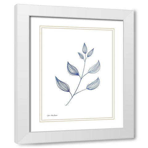 Blue Plant II White Modern Wood Framed Art Print with Double Matting by Seven Trees Design