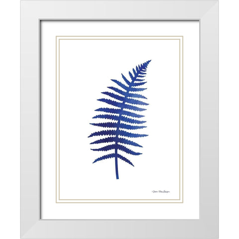 Watercolor Blue Paint I White Modern Wood Framed Art Print with Double Matting by Seven Trees Design