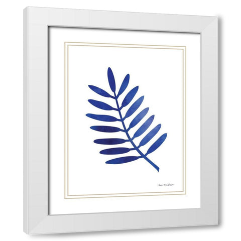 Watercolor Blue Paint II White Modern Wood Framed Art Print with Double Matting by Seven Trees Design