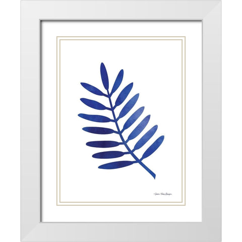 Watercolor Blue Paint II White Modern Wood Framed Art Print with Double Matting by Seven Trees Design