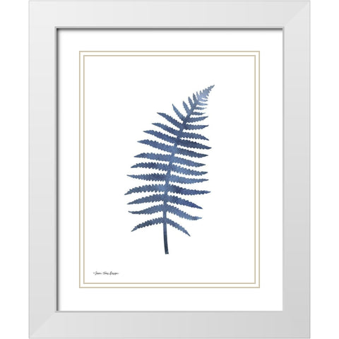 Watercolor Blue Paint III White Modern Wood Framed Art Print with Double Matting by Seven Trees Design