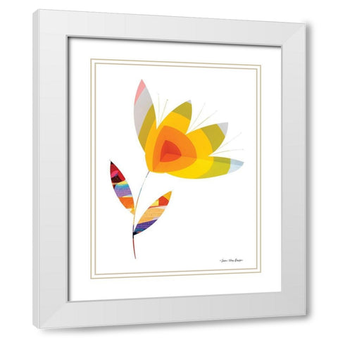 Street Art Flower I White Modern Wood Framed Art Print with Double Matting by Seven Trees Design