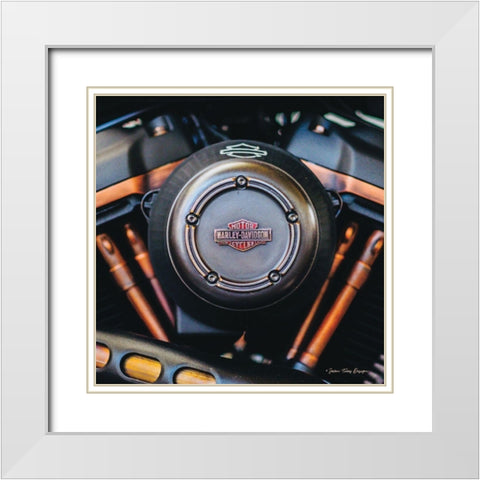 Harley II White Modern Wood Framed Art Print with Double Matting by Seven Trees Design