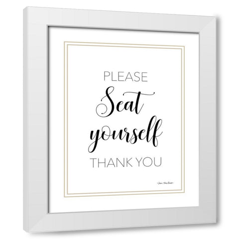 Please Seat Yourself White Modern Wood Framed Art Print with Double Matting by Seven Trees Design