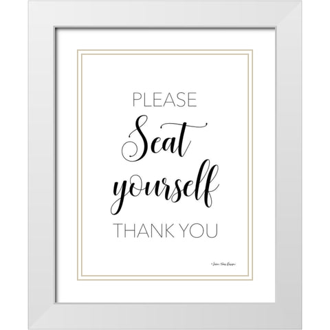Please Seat Yourself White Modern Wood Framed Art Print with Double Matting by Seven Trees Design