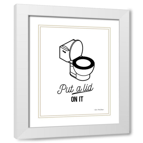 Put a Lid on It White Modern Wood Framed Art Print with Double Matting by Seven Trees Design