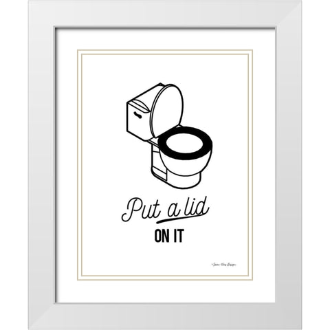 Put a Lid on It White Modern Wood Framed Art Print with Double Matting by Seven Trees Design