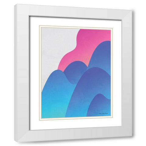 Abstract I White Modern Wood Framed Art Print with Double Matting by Seven Trees Design