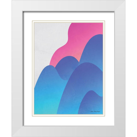 Abstract I White Modern Wood Framed Art Print with Double Matting by Seven Trees Design