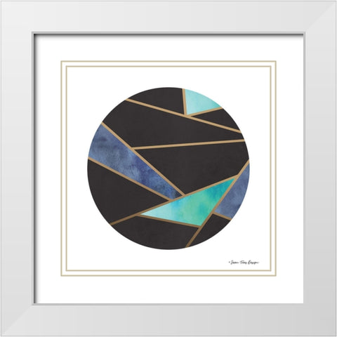 Abstract Circles I White Modern Wood Framed Art Print with Double Matting by Seven Trees Design