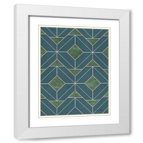 Art Deco II White Modern Wood Framed Art Print with Double Matting by Seven Trees Design