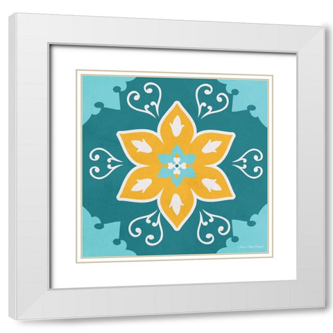 Spanish Ceramic I White Modern Wood Framed Art Print with Double Matting by Seven Trees Design