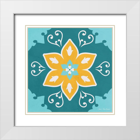 Spanish Ceramic I White Modern Wood Framed Art Print with Double Matting by Seven Trees Design