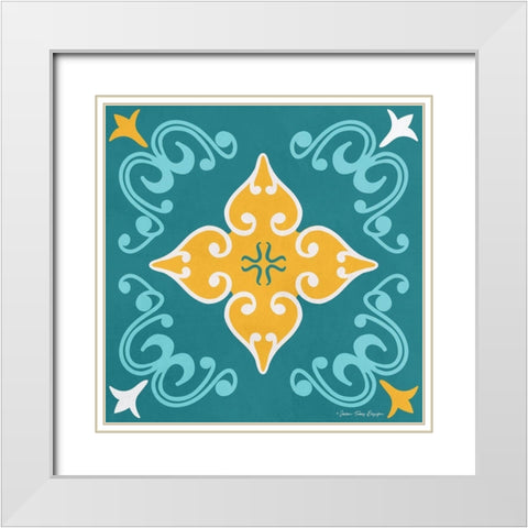 Spanish Ceramic II White Modern Wood Framed Art Print with Double Matting by Seven Trees Design