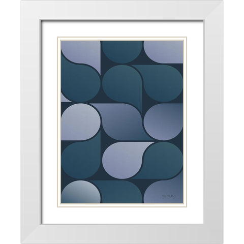 Geometric Loop White Modern Wood Framed Art Print with Double Matting by Seven Trees Design