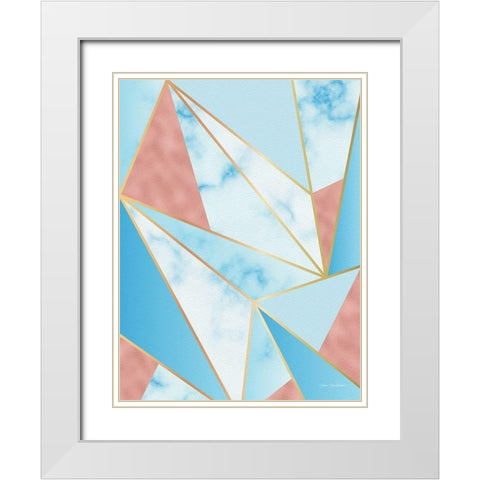 Geometric Sky White Modern Wood Framed Art Print with Double Matting by Seven Trees Design