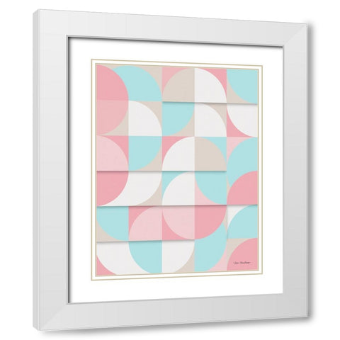 The Scandinavian Geometry White Modern Wood Framed Art Print with Double Matting by Seven Trees Design