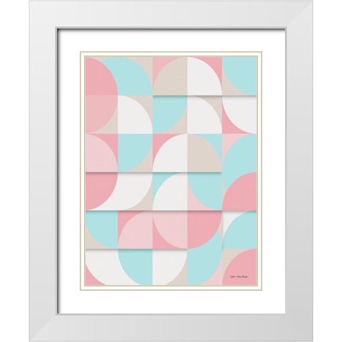 The Scandinavian Geometry White Modern Wood Framed Art Print with Double Matting by Seven Trees Design