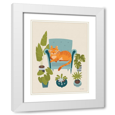 The Tiger of the City  White Modern Wood Framed Art Print with Double Matting by Seven Trees Design