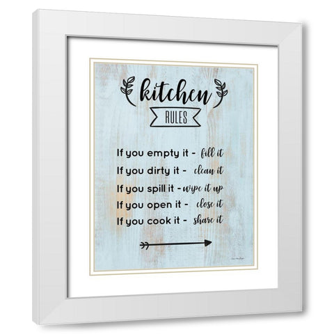 Kitchen Rules White Modern Wood Framed Art Print with Double Matting by Seven Trees Design