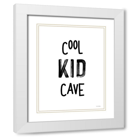 Cool Kid Cave    White Modern Wood Framed Art Print with Double Matting by Seven Trees Design