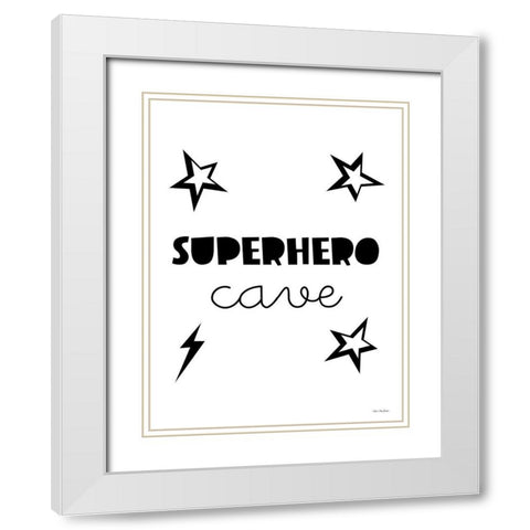 Superhero Cave    White Modern Wood Framed Art Print with Double Matting by Seven Trees Design