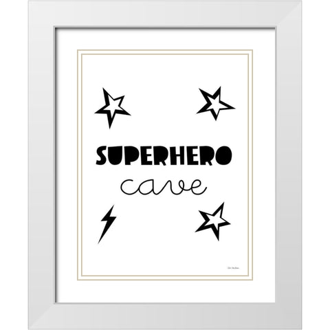 Superhero Cave    White Modern Wood Framed Art Print with Double Matting by Seven Trees Design
