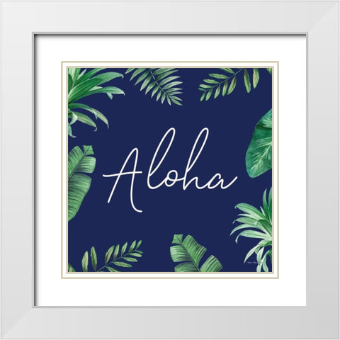 Aloha White Modern Wood Framed Art Print with Double Matting by Seven Trees Design