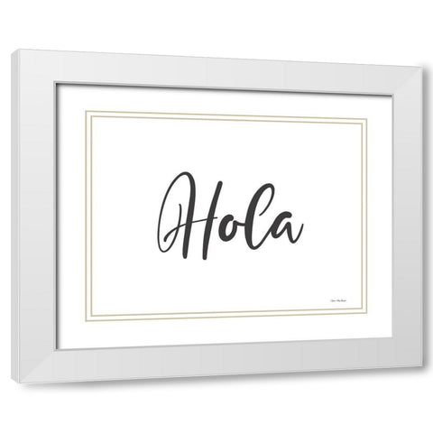 Spanish Hello White Modern Wood Framed Art Print with Double Matting by Stellar Design Studio