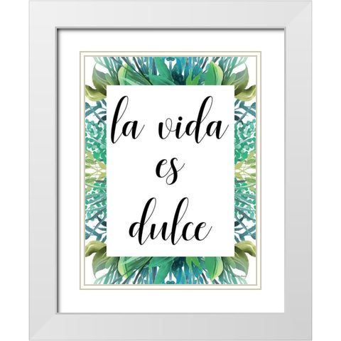 Spanish Life is Sweet White Modern Wood Framed Art Print with Double Matting by Stellar Design Studio