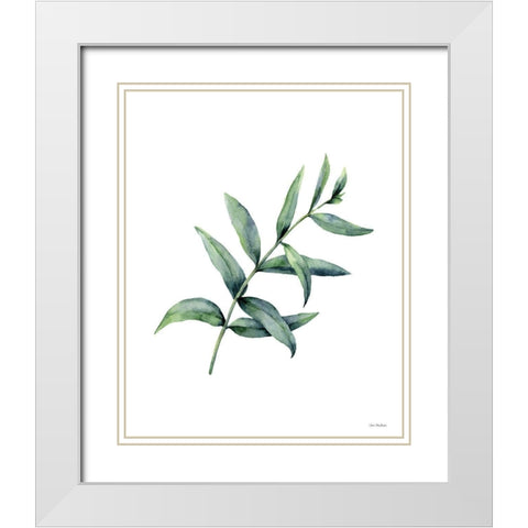 Eucalyptus V White Modern Wood Framed Art Print with Double Matting by Seven Trees Design