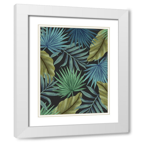 Tropical Leaves I White Modern Wood Framed Art Print with Double Matting by Seven Trees Design