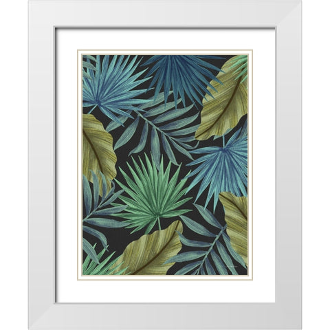 Tropical Leaves I White Modern Wood Framed Art Print with Double Matting by Seven Trees Design
