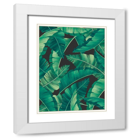 Tropical Leaves II White Modern Wood Framed Art Print with Double Matting by Seven Trees Design