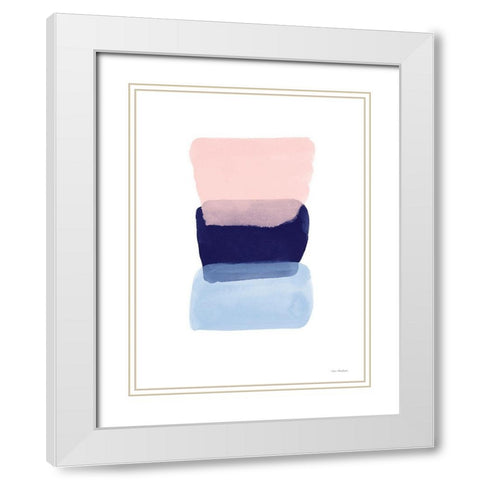 Color Strokes White Modern Wood Framed Art Print with Double Matting by Seven Trees Design