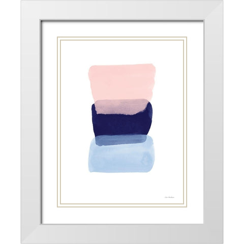 Color Strokes White Modern Wood Framed Art Print with Double Matting by Seven Trees Design
