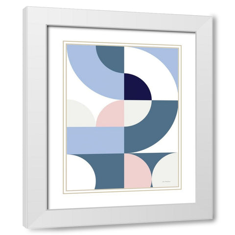 Scandinavian Geometry White Modern Wood Framed Art Print with Double Matting by Seven Trees Design