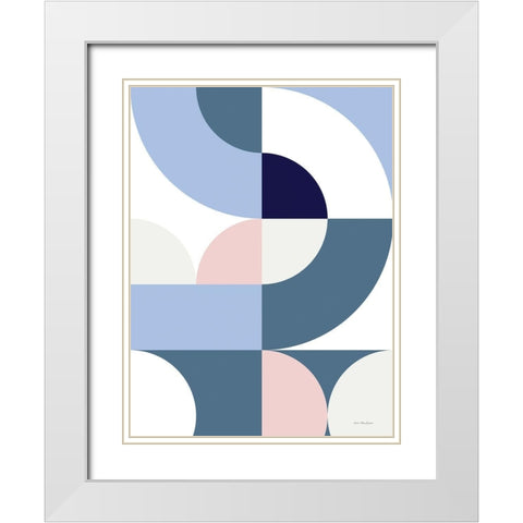 Scandinavian Geometry White Modern Wood Framed Art Print with Double Matting by Seven Trees Design