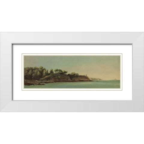 Vintage Landscape   White Modern Wood Framed Art Print with Double Matting by Seven Trees Design