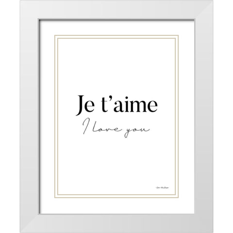 I Love You in French White Modern Wood Framed Art Print with Double Matting by Seven Trees Design