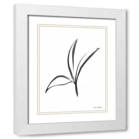 Black Botanical Watercolor White Modern Wood Framed Art Print with Double Matting by Seven Trees Design